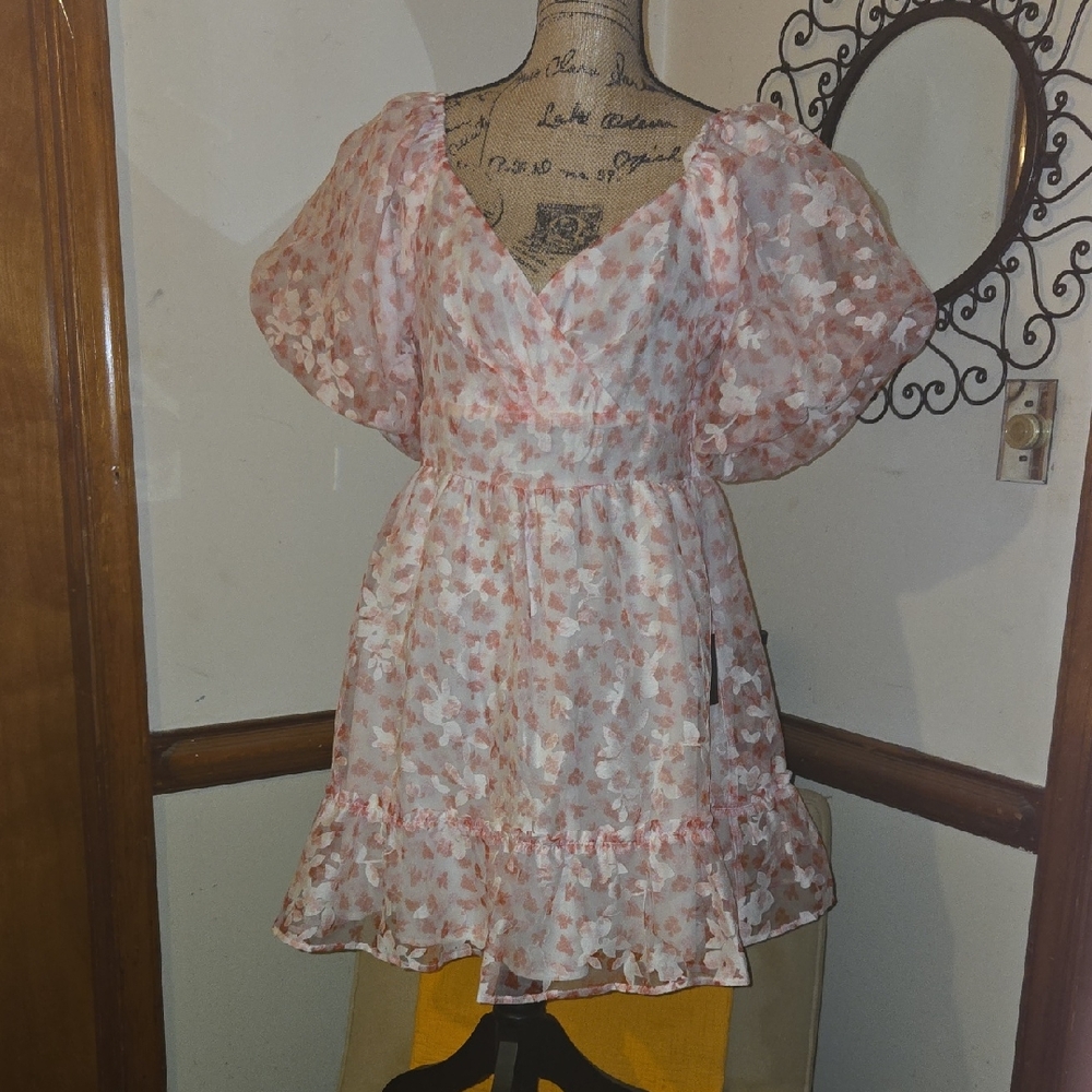 NWT Lulu's Pink Floral Mini Dress